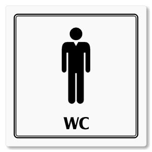 WC muži, 80x80mm, bílá, Utah